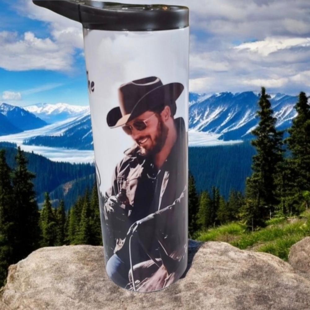 Yellowstone Rip Wheeler Train Station 20oz Tumbler with duo lids 🎉sale